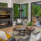 A bright and airy living room featuring energy-efficient windows and lighting.